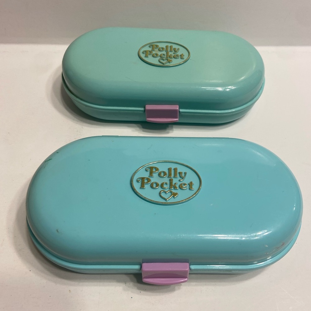 Polly Pocket Polly’s Nursery Stamper Set Two 2 Compacts Bluebird 1992